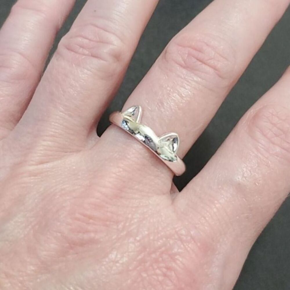 *Sale* Sterling Silver Cat Ears Adjustable Ring
